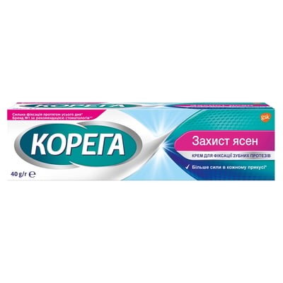Крем Корега (Corega) для фіксації зубних протезів Захист ясен, 40 г