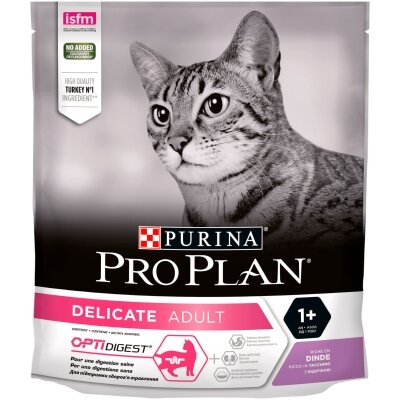 Корм сухий для дорослих котів Purina Pro Plan Delicate Adult 1+ з індичкою, 400 г