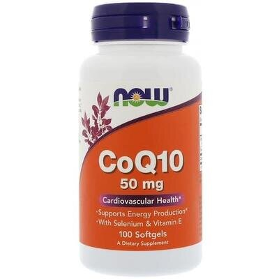Коензим Q10 NOW CoQ10 50 мг м'які капсули №100