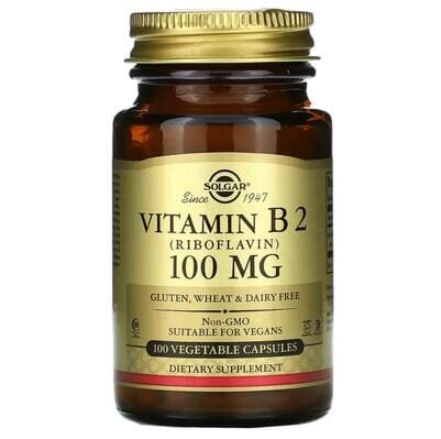 Вітамін В2 Solgar Vitamin B2 (Riboflavin) 100 мг вег. капсули №100