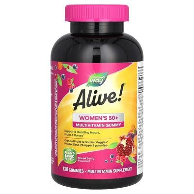 Мультивітаміни для жінок 50+ Nature's Way Alive! Womens Gummy 50+, 130 жувальних таблеток