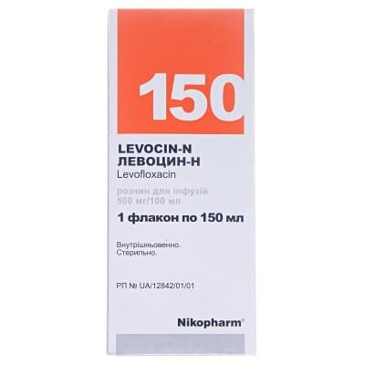 Левоцин-Н розчин д/інф. 500 мг/100 мл по 150 мл у флак.