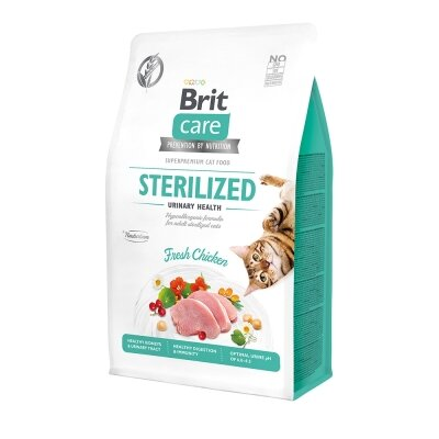 Корм сухий для стерилізованих котів Brit Care Cat GF Sterilized Urinary Health з куркою, 7 кг