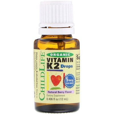Вітамін K2 органічний ChildLife Organic Vitamin K2 5 мкг ягідний смак, 7,5 мл