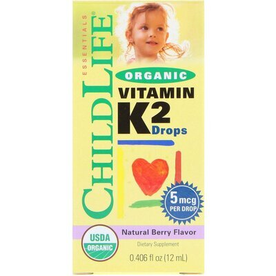 Вітамін K2 органічний ChildLife Organic Vitamin K2 5 мкг ягідний смак, 7,5 мл