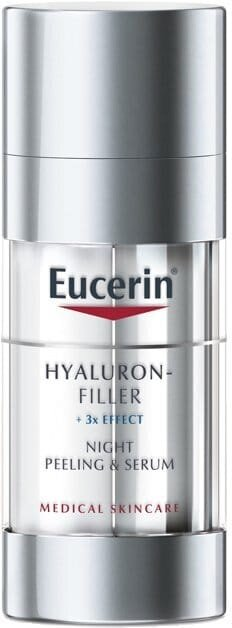 Нічний догляд для обличчя Eucerin Hyaluron Filler + 3x Effect пілінг та сироватка (89774), 30 мл