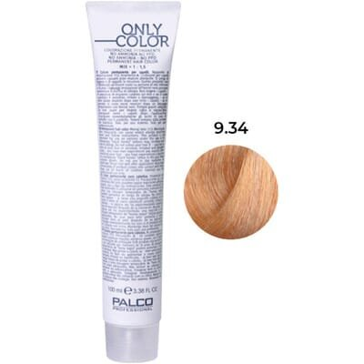 Крем-фарба для волосся Palco Professional Only Color безаміачна № 9.34 дуже світлий блонд золото мідь, 100 мл