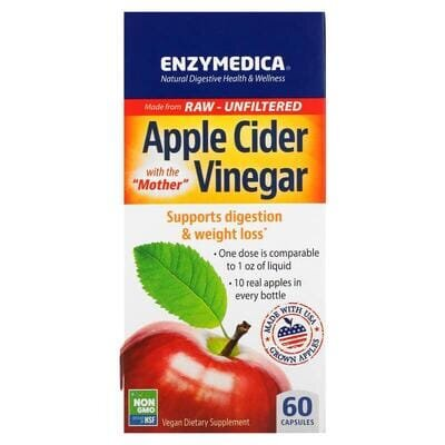 Яблучний оцет Enzymedica Apple Cider Vinegar, 60 капсул