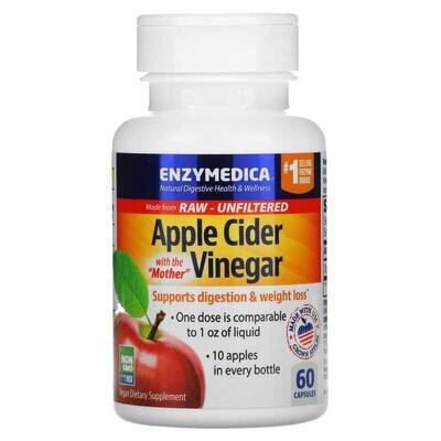 Яблучний оцет Enzymedica Apple Cider Vinegar, 60 капсул
