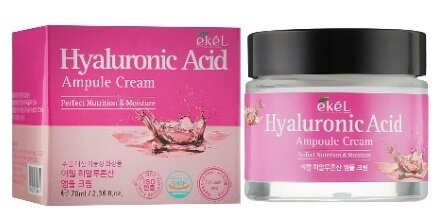 Крем для обличчя Ekel Hyaluronic Acid ампульний з гіалуронової кислотою інтенсивно зволожуючий, 70 мл