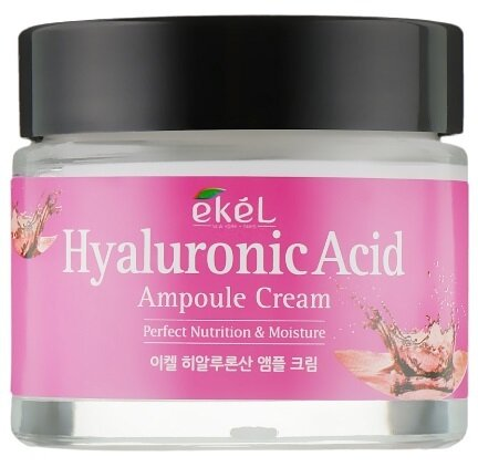 Крем для обличчя Ekel Hyaluronic Acid ампульний з гіалуронової кислотою інтенсивно зволожуючий, 70 мл