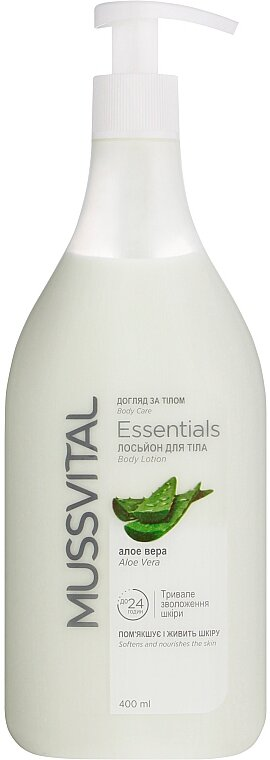 Лосьйон для тіла Mussvital Essentials алое вера, 400 мл