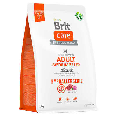 Корм сухий Brit Care Dog Hypoallergenic Adult Medium Breed гіпоалергенний для собак середніх порід, ягня, 3 кг