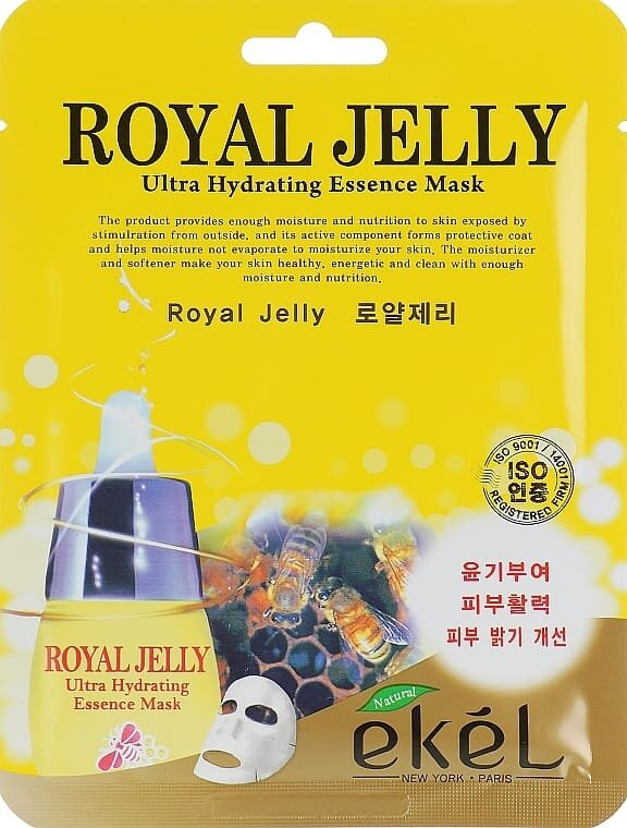 Маска тканинна для обличчя Ekel Royal Jelly з екстрактом бджолиного маточного молочка, 25 мл