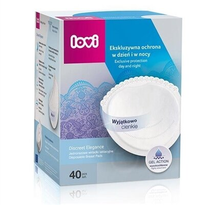 Вкладки лактаційні Lovi Discreet Elegance, білі, 19/602, 40 штук