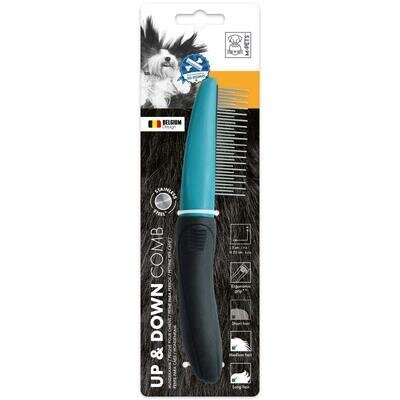 Гребінець M-Pets UP & DOWN Comb для догляду за шерстю собак із зубцями різної довжини, 5x22 см
