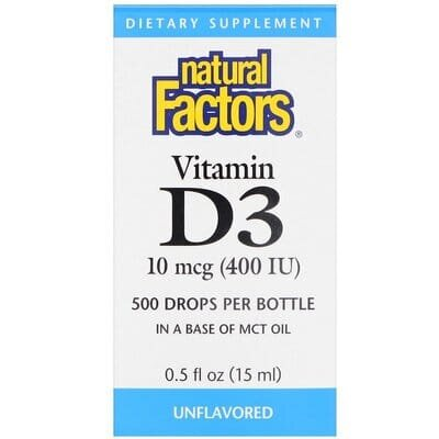 Вітамін D3 для дітей Natural Factors Vitamin D3 for Kids 400 МО, 15 мл