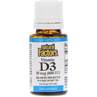 Вітамін D3 для дітей Natural Factors Vitamin D3 for Kids 400 МО, 15 мл