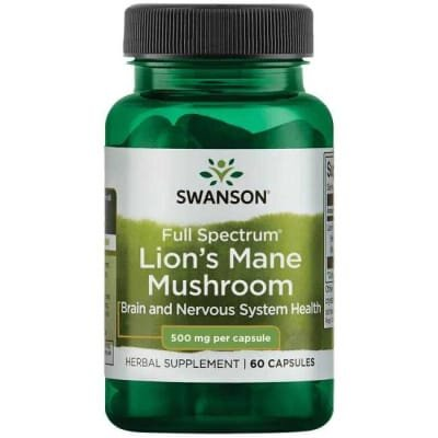 Гриб Їжовик Swanson Lion's Mane Mushroom капсули по 500 мг №60