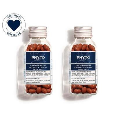 Дієтична добавка Phyto Phytophanеre Hair/Nails для нігтів та волосся, 2 флакони по 120 капсул