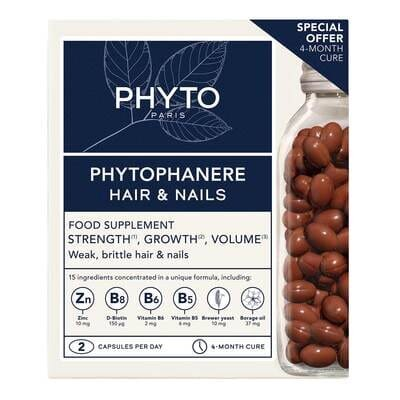 Дієтична добавка Phyto Phytophanеre Hair/Nails для нігтів та волосся, 2 флакони по 120 капсул