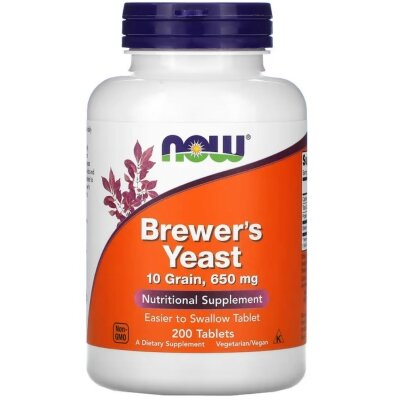 Пивні дріжджі NOW Brewer's Yeast 650 мг таблетки №200