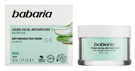 Крем для обличчя Babaria Aloe проти зморшок з алое вера, 50 мл