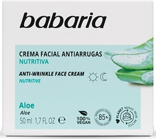 Крем для обличчя Babaria Aloe проти зморшок з алое вера, 50 мл