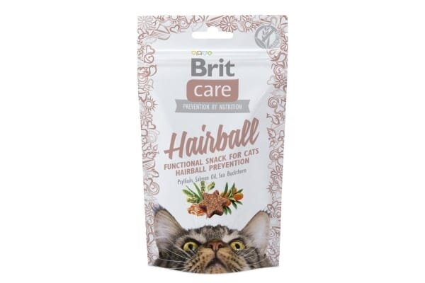 Ласощі для котів Brit Care Hairball для виведення шерсті, 50 г