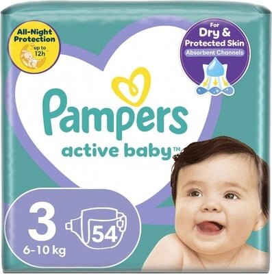Підгузки дитячі Pampers Active Baby розмір 3, 6-10 кг, 54 шт