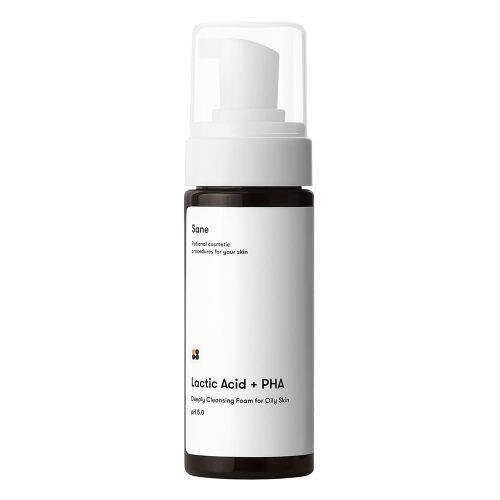 Пінка для обличчя Sane Lactic Acid + PHA з молочною та PHA кислотами для жирної шкіри, 150 мл