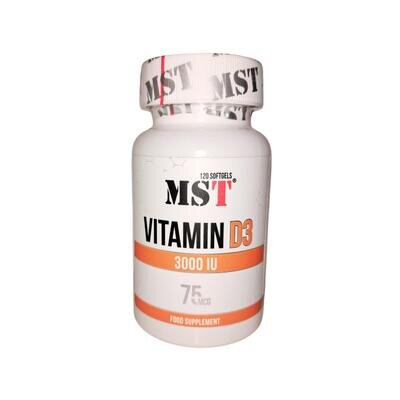 Вітамін Д3 MST Nutrition Vitamin D3 3000 МО, 120 капсул
