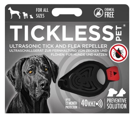 Ультразвуковий відлякувач кліщів і бліх Tickless Pet чорний