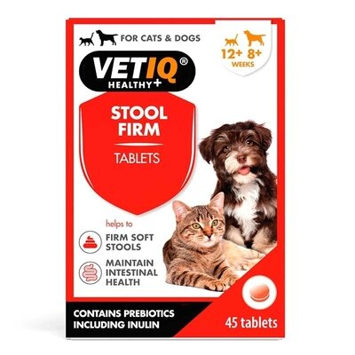 Добавка VetIQ Stool Firm при розладах травлення та проти діареї для собак та котів, 45 таблеток