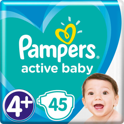 Підгузки дитячі Pampers Active Baby розмір 4+, 10-15 кг, 45 шт