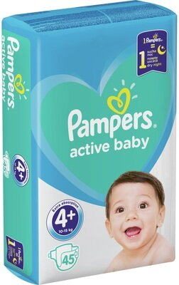 Підгузки дитячі Pampers Active Baby розмір 4+, 10-15 кг, 45 шт
