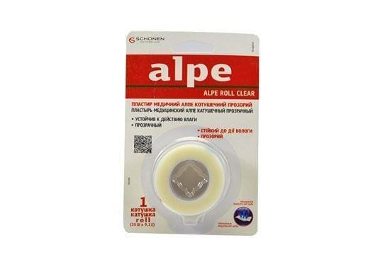 Пластир медичний Alpe Roll Clear на нетканій основі, прозорий, 2,5 см х 9,1 м, котушка, 1 штука