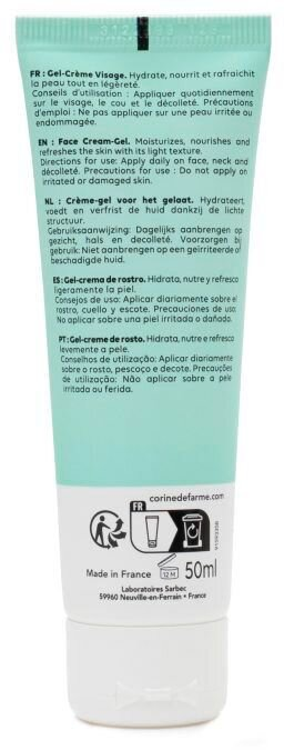 Гель-крем для обличчя Corine de Farme Spirulina Extract зволожуючий для нормальної та жирної шкіри, 50 мл
