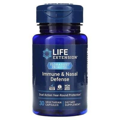 Пробіотик при сезонній алергії Life Extension Florassist Immune & Nasal Defense, 30 вегетаріанських капсул