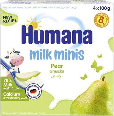 Продукт кисломолочний Humana з грушею для дітей з 8 місяців, 4 х 100 г