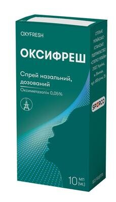 Оксифреш спрей наз. 0.5 мг/мл по 10 мл у конт. поліет.
