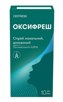 Оксифреш спрей наз. 0.5 мг/мл по 10 мл у конт. поліет.