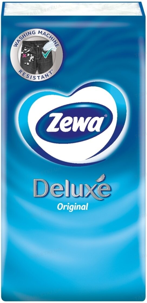 Хусточки паперові Zewa Deluxe Original білі 3 шари, 10 шт х 1 уп