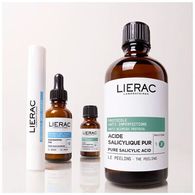 Лосьйон-пілінг Lierac Protocole Pure Salicylic Acid The Peeling із саліциловою кислотою проти недоліків шкіри, 100 мл