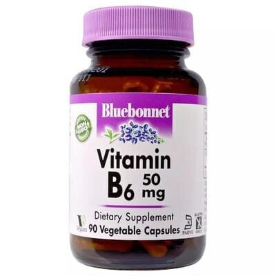 Вітамін B6 Bluebonnet Nutrition Vitamin B6 50 мг, 90 вегетаріанських капсул