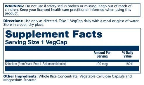 Селен Solaray Yeast-Free Selenium 100, 90 веганських капсул