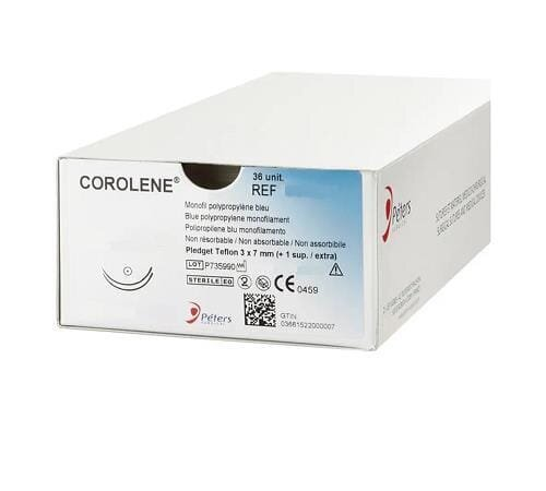 Шовний матеріал хірургічний Corolene 3/0, ріжуча голка 26 мм, 3/8 кола, довжина 75 см, 20S20AL