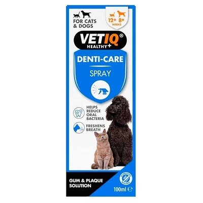 Спрей VetIQ Denti-Care для захисту ясен, очищення зубів, свіжості подиху у котів і собак, 100 мл