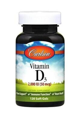 Вітамін Д3 Carlson Labs Vitamin D3 2000 МО, 120 капсул
