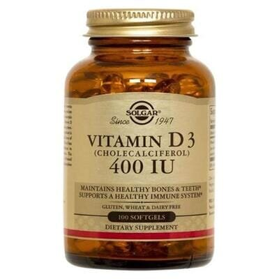 Вітамін Д3 Solgar Vitamin D3 (Cholecalciferol) 10 мкг (400 МО) м'які капсули №100